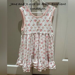 Jane and Jo Pink Floral Ruffle Hem Girls' Dress